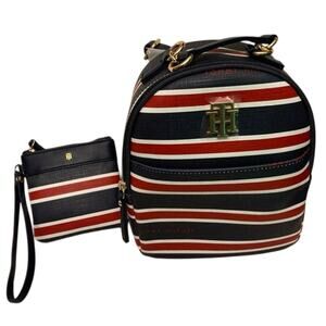 Brand New TOMMY HILFIGER BOX SET Backpack / White / Blue Gold Emblem LOGO
